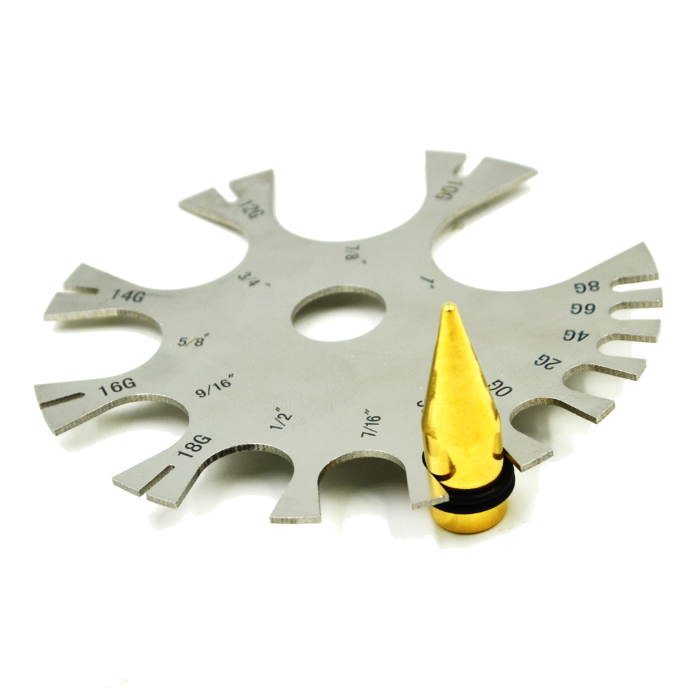Body Jewelry Measurements - Stal nierdzewna Gauge Wheel brzuch język