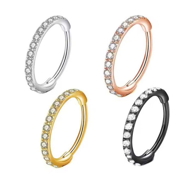 Body Jewelry Earrings - Kolczyk do nosa 16G z przezroczystym