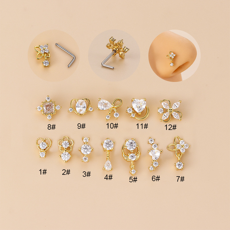 Body Jewelry Earrings - Kolczyk do nosa w kształcie litery