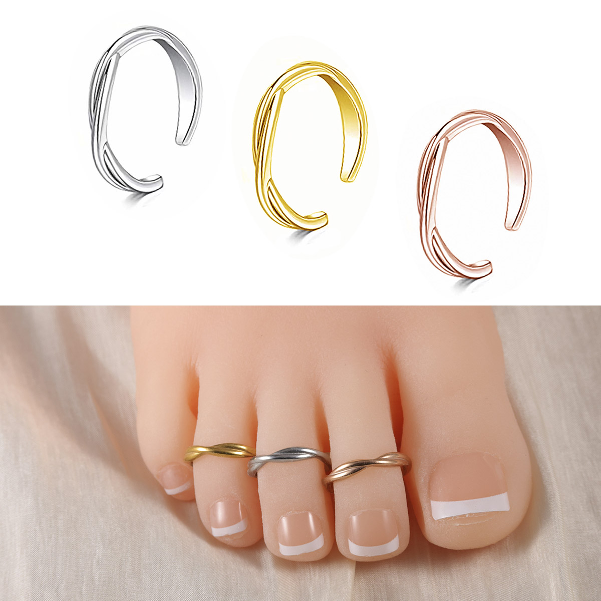 Body Jewelry Rings - 1 sztuk/3 sztuk prosty pierścień na