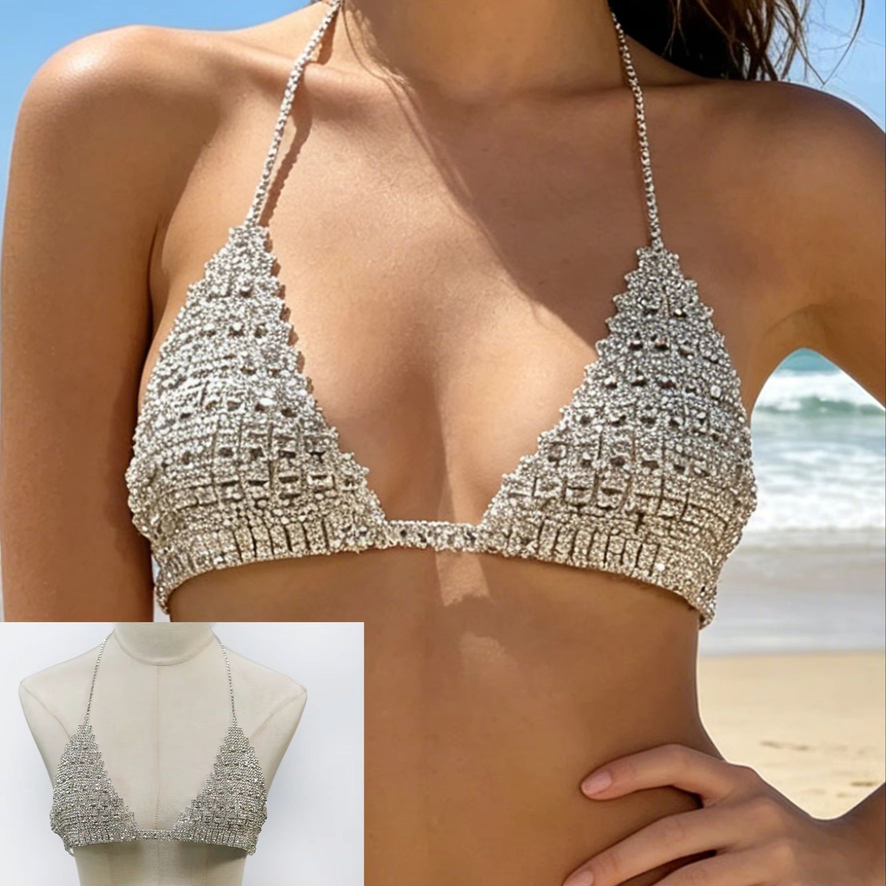 Body Jewelry Luxury - 1 szt. Modny, luksusowy łańcuszek na