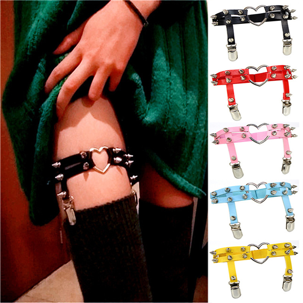 Body Jewelry Leg Chain - 1Pcs Kobiety Punk Goth Heart PU