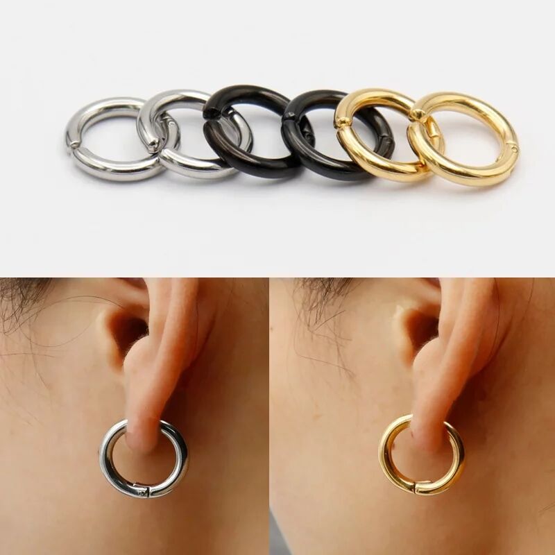 Body Jewelry Earrings - 2/6 sztuk fałszywe kolczyki Huggie Hoop