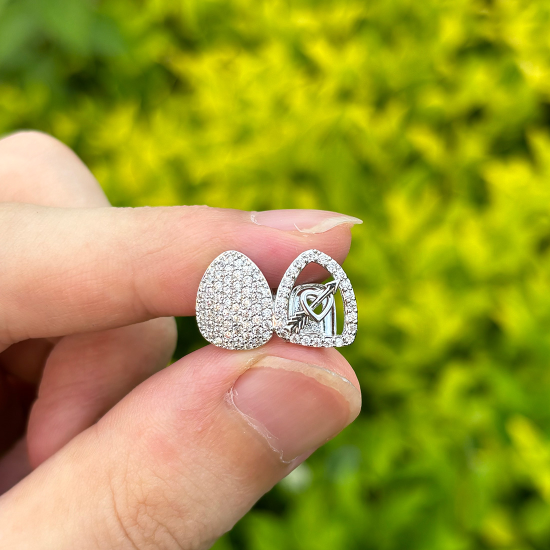 Body Jewelry Gold Plated - RACHELZ Hip Hop Double Love Heart