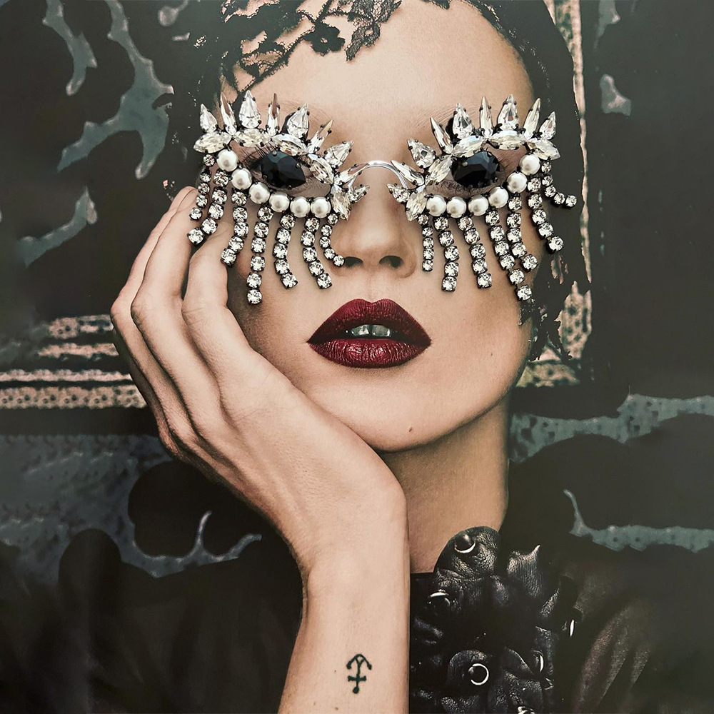 Body Jewelry Luxury - Stonefans Tassel okulary ramka dla kobiet