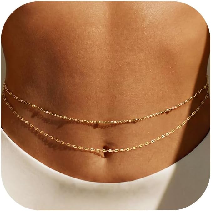 Body Jewelry Bra - Pozłacany 14-karatowym złotem łańcuszek na talię