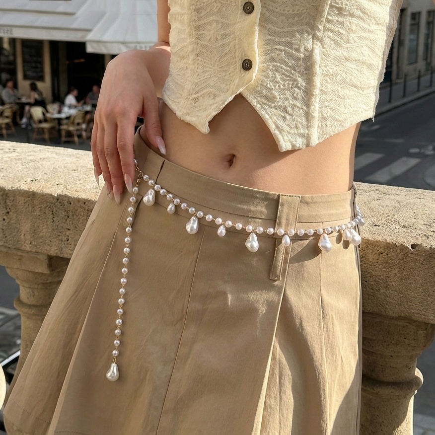 Body Jewelry Luxury - Luksusowy, dwuwarstwowy łańcuszek na talię w