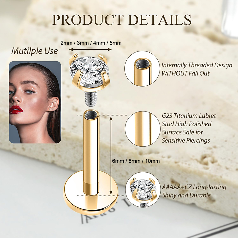 Kolczyki typu stud z cyrkonią  – Body Jewelry Earrings recenzja i cena