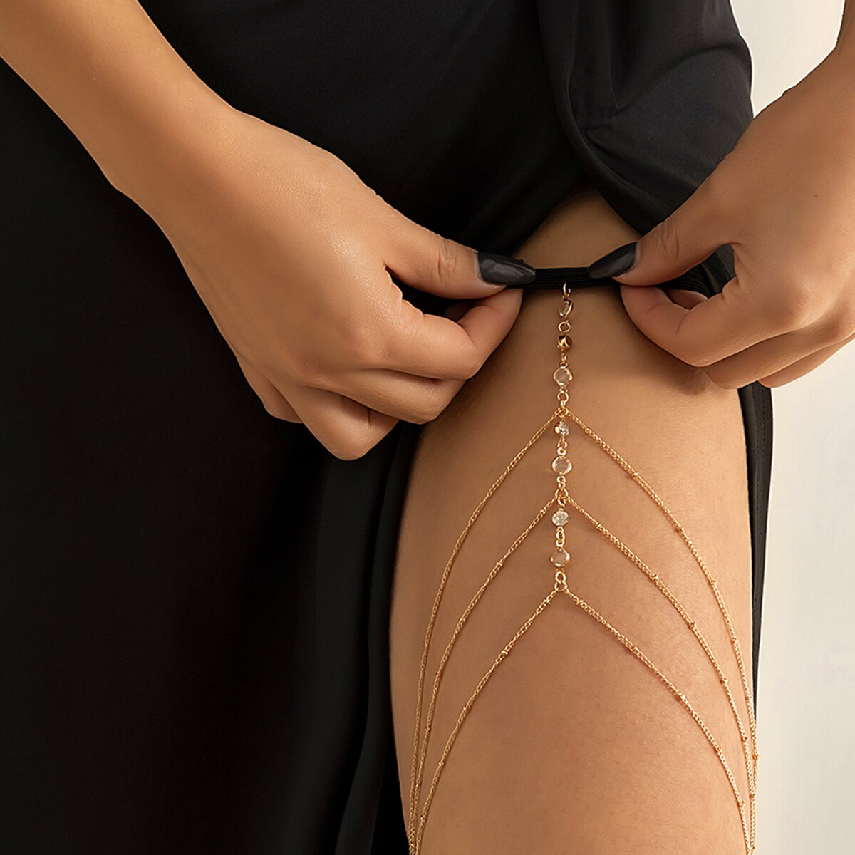 Boho elastyczna opaska kryszta – Body Jewelry Leg Chain recenzja i cena