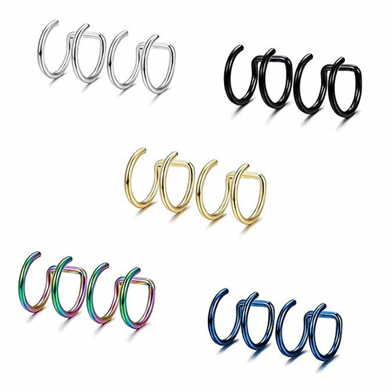2 szt. Klipsy na ucho ze stali – Body Jewelry Earrings recenzja i cena