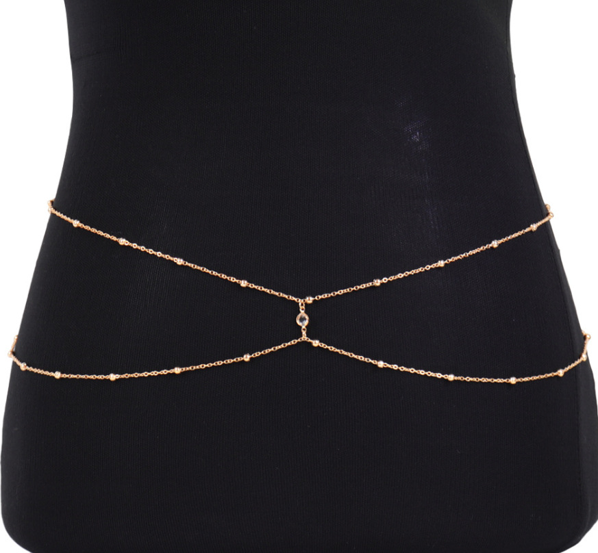 Clear Rhinestone Beaded Belly  – Body Jewelry Bra recenzja i cena
