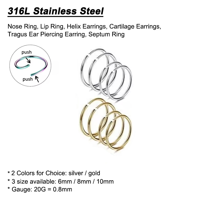 6 sztuk/partia Hipoalergiczne  – Body Jewelry Earrings recenzja i cena