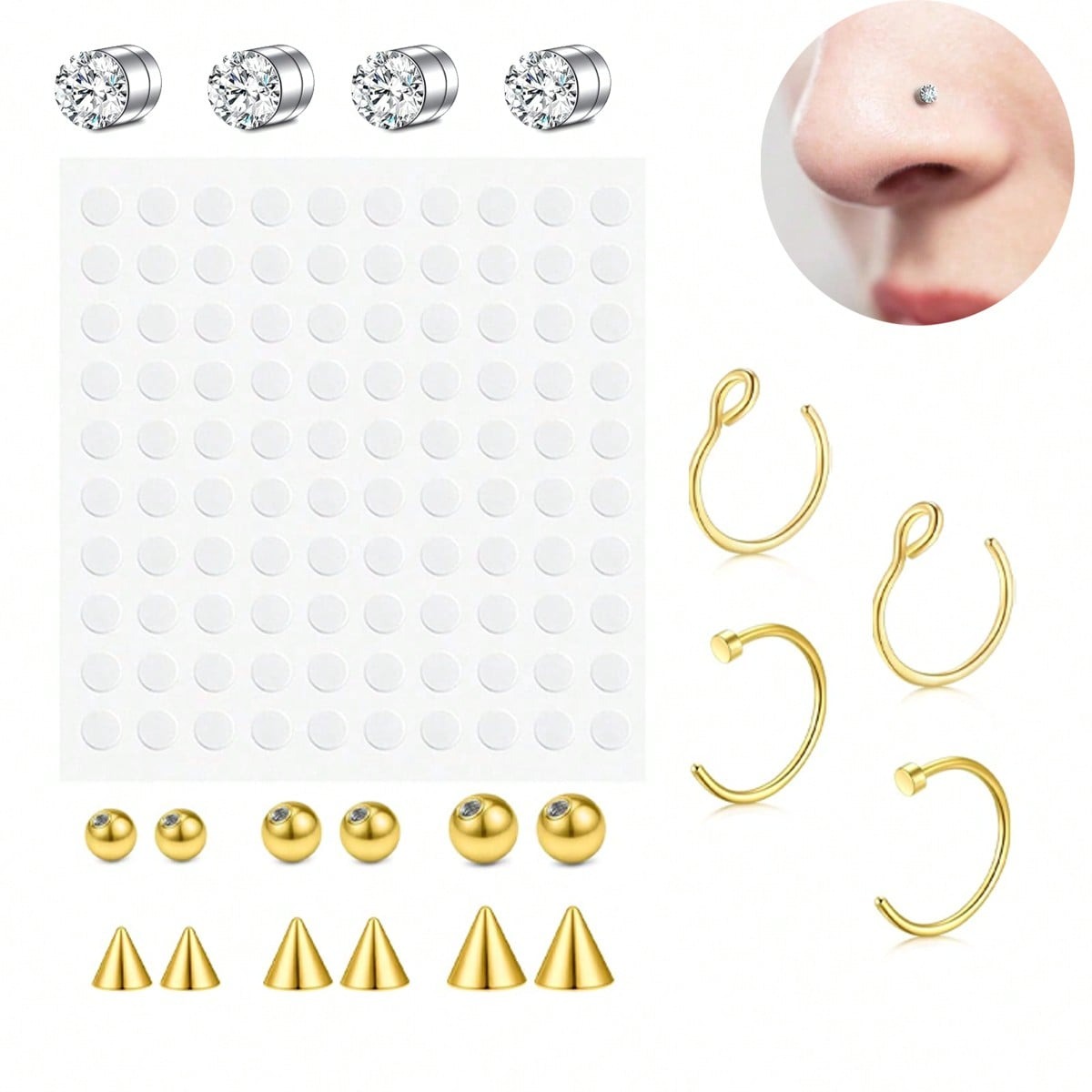 Fałszywe kolczyki do nosa, fał – Body Jewelry Rings recenzja i cena
